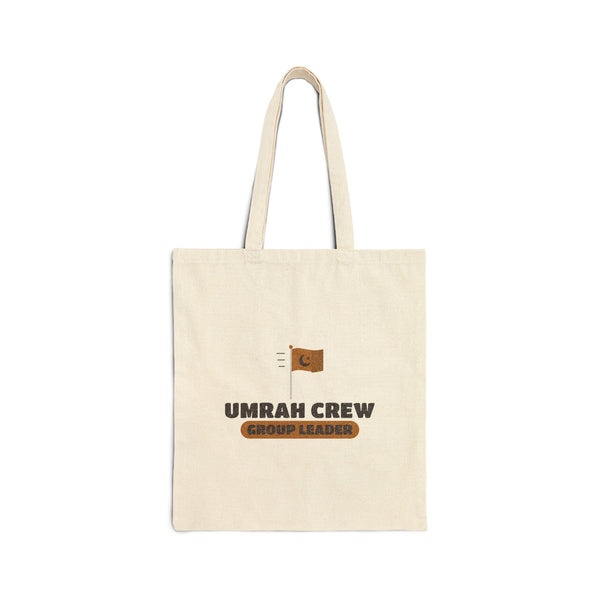 Umrah Crew Group Leader Canvas Tote Bag in Natural, one-sided print – AdabStars