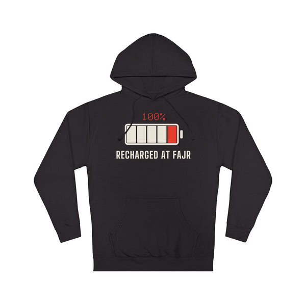 Recharged at Fajr Islamic Hoodie in Black – AdabStars