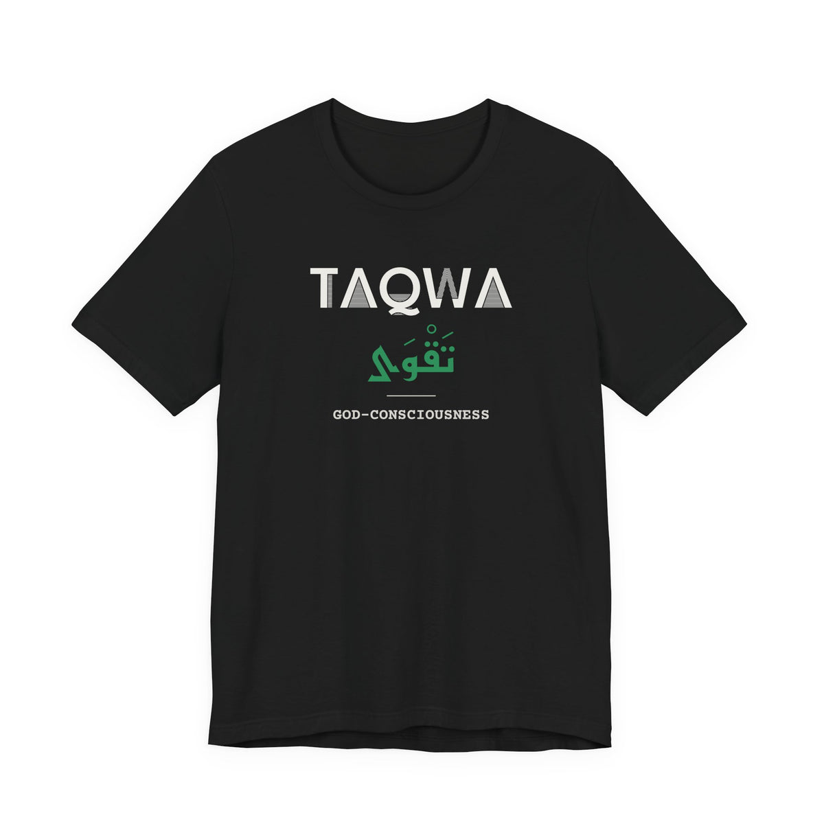 Taqwa Dual Language with English Meaning Islamic Unisex T-Shirt in Black – AdabStars