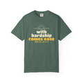 With Hardship Comes Ease Heavyweight Tee | Surah Ash-Sharh Qur'an 94:5-6 on the Back Islamic Reminder | AdabStars