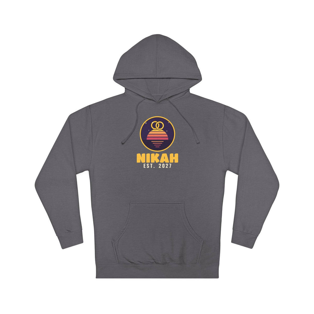 Nikah Est. 2027 Islamic Hoodie in Charcoal – AdabStars