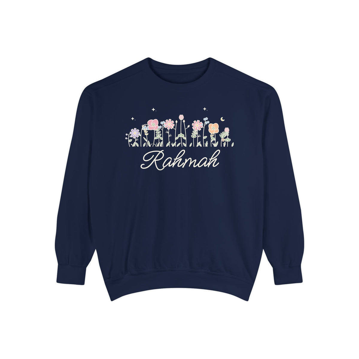 Rahmah Meadow Flowers Premium Sweatshirt in True Navy – AdabStars