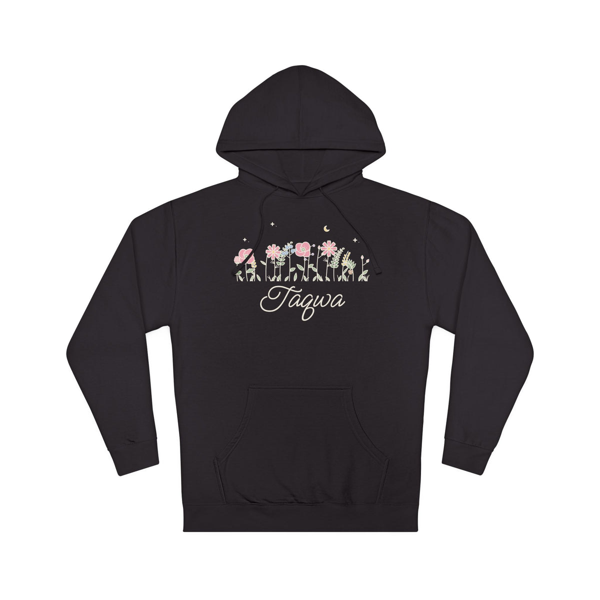 Taqwa Meadow Flowers Islamic Hoodie in Black – AdabStars