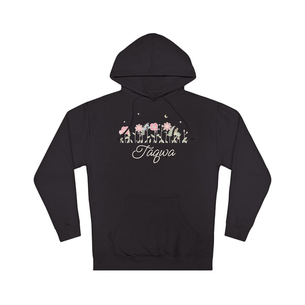 Taqwa Meadow Flowers Islamic Hoodie in Black – AdabStars