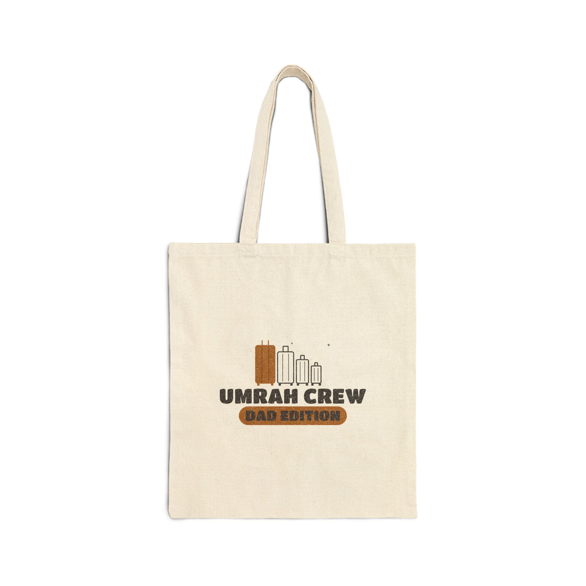 Umrah Crew Dad Edition Canvas Tote Bag in Natural, one-sided print – AdabStars