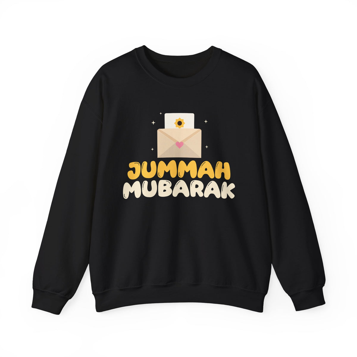 Jummah Mubarak Envelope Islamic Crewneck Sweatshirt in Black – AdabStars