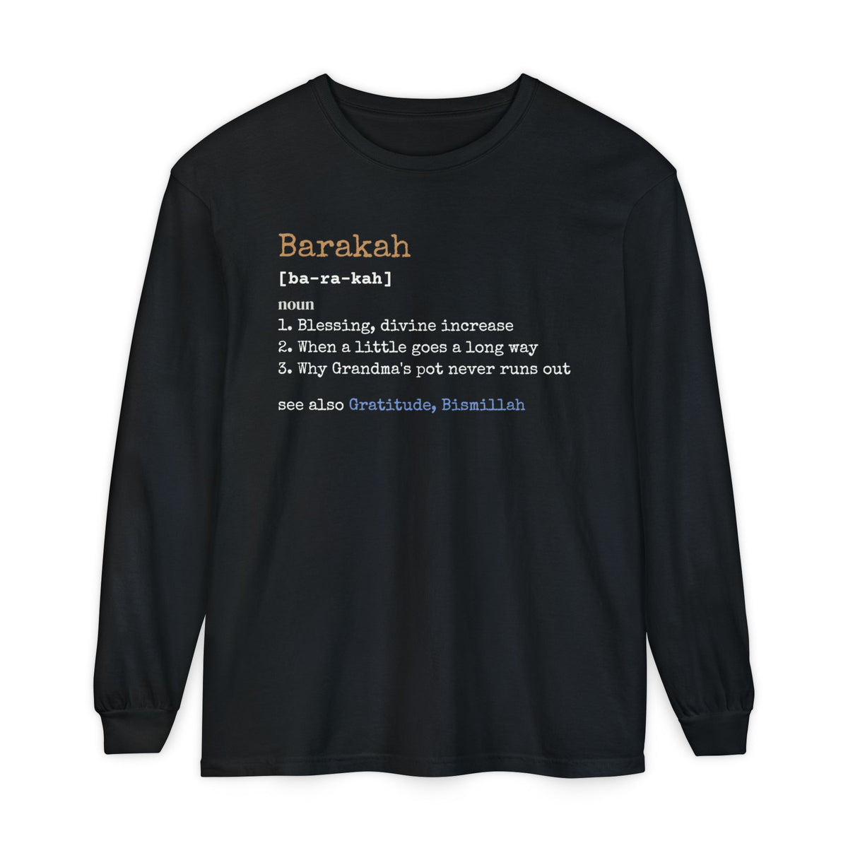 Barakah Definition Ramadan Long Sleeve Shirt | Islamic Meaning Blessing Increase Muslim | AdabStars Islamic Apparel