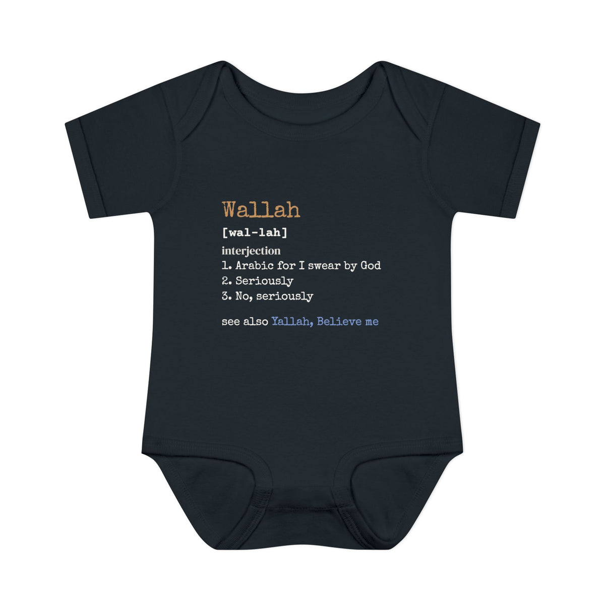 Wallah Definition Islamic Baby Bodysuit in Black – AdabStars