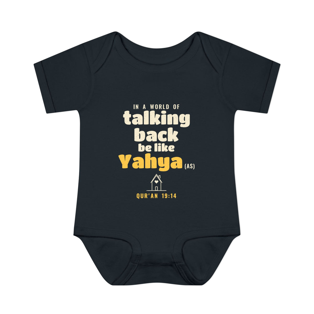Be Like Yahya (AS) Baby Bodysuit in Black – AdabStars