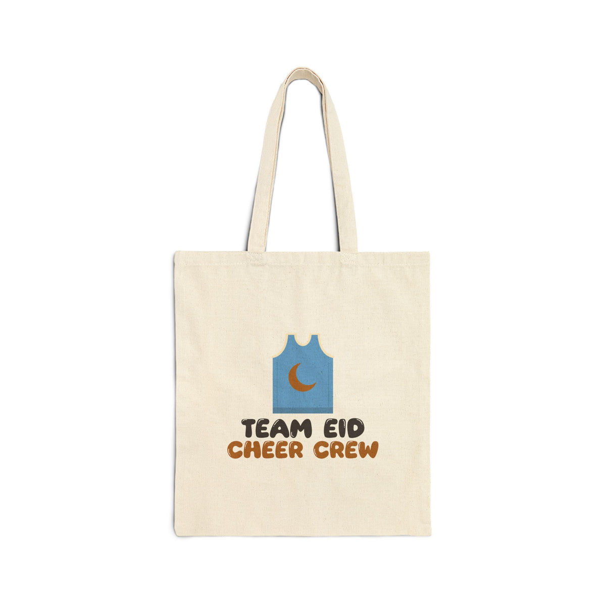 Team Eid Cheer Crew Canvas Tote Bag in Natural, double-sided print – AdabStars