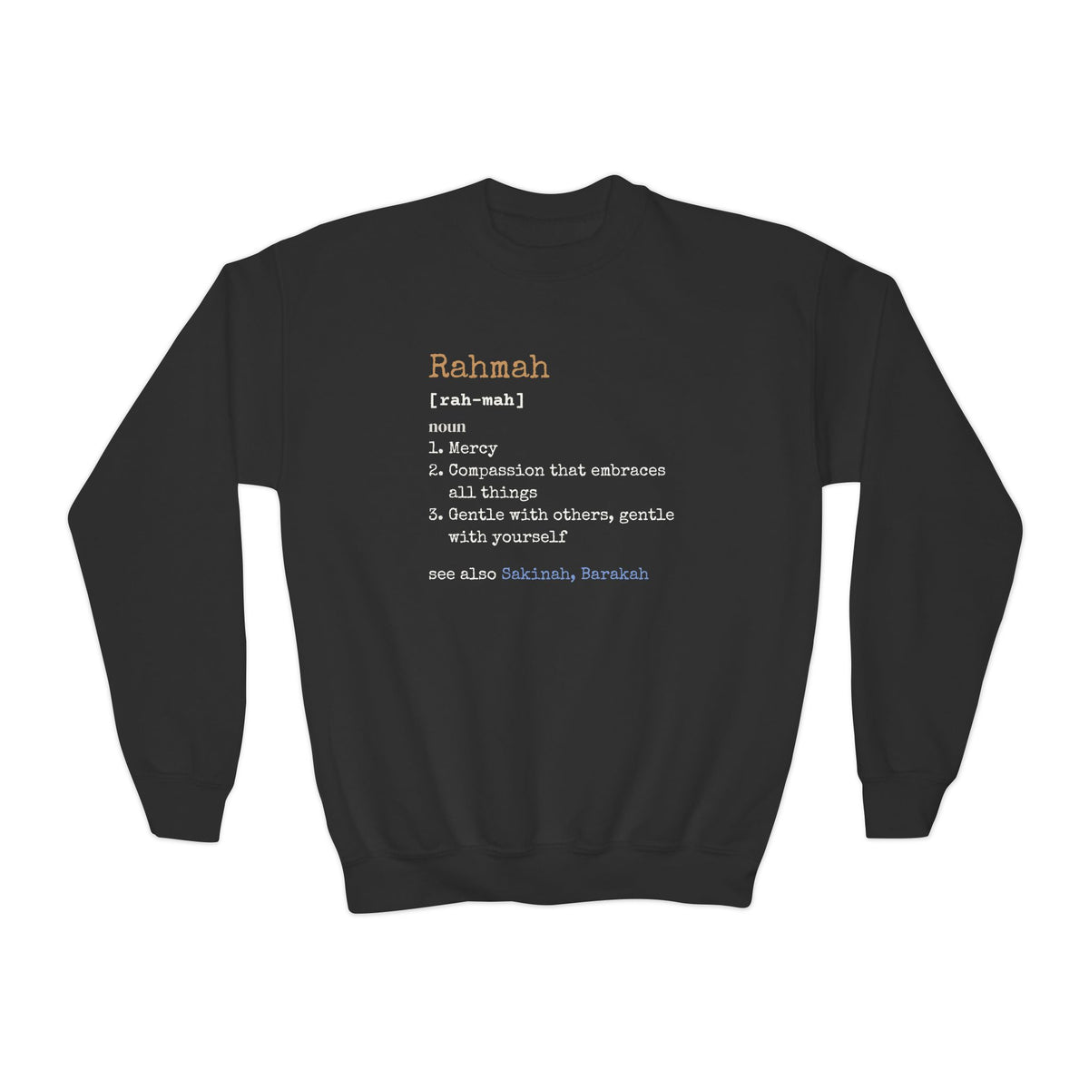 Rahmah Definition Islamic Kids Sweatshirt in Black – AdabStars