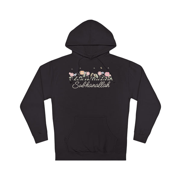 Subhanallah Meadow Flowers Islamic Hoodie in Black – AdabStars