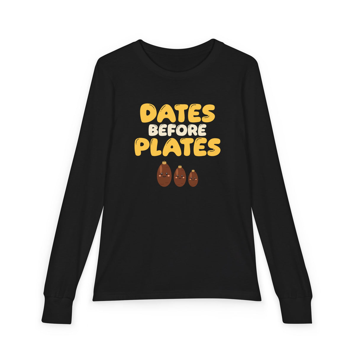 Dates Before Plates Ramadan Kids Long Sleeve Shirt | Ramadan Iftar Kids Family Food Pun | AdabStars Islamic Apparel
