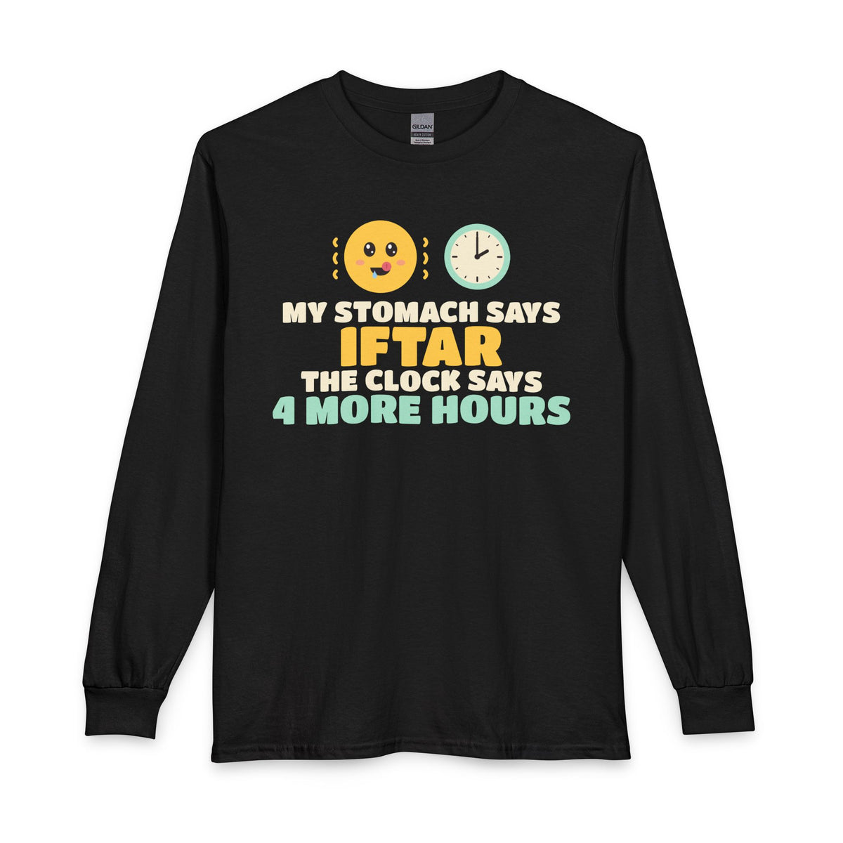 My Stomach Says Iftar Long Sleeve Shirt in Black – AdabStars