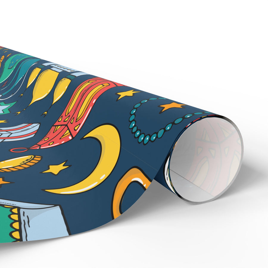 Colorful Islamic Gift Wrapping Paper – Festive Eid & Ramadan Doodle Design