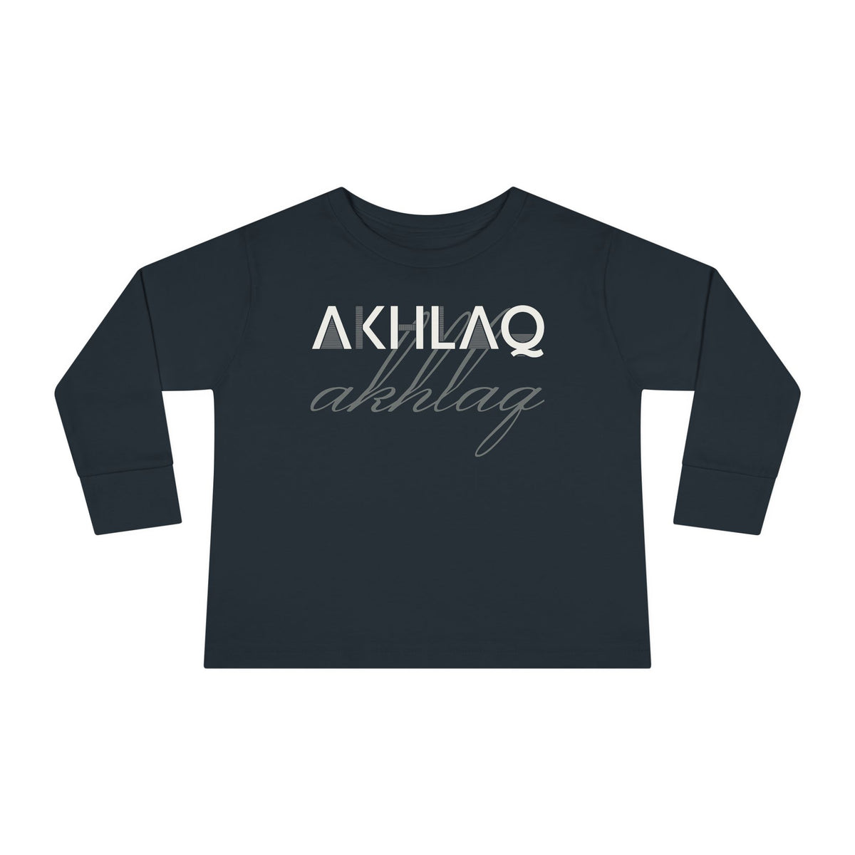 Akhlaq Islamic Toddler Toddler Long Sleeve Shirt in Black – AdabStars
