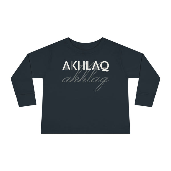 Akhlaq Islamic Toddler Toddler Long Sleeve Shirt in Black – AdabStars
