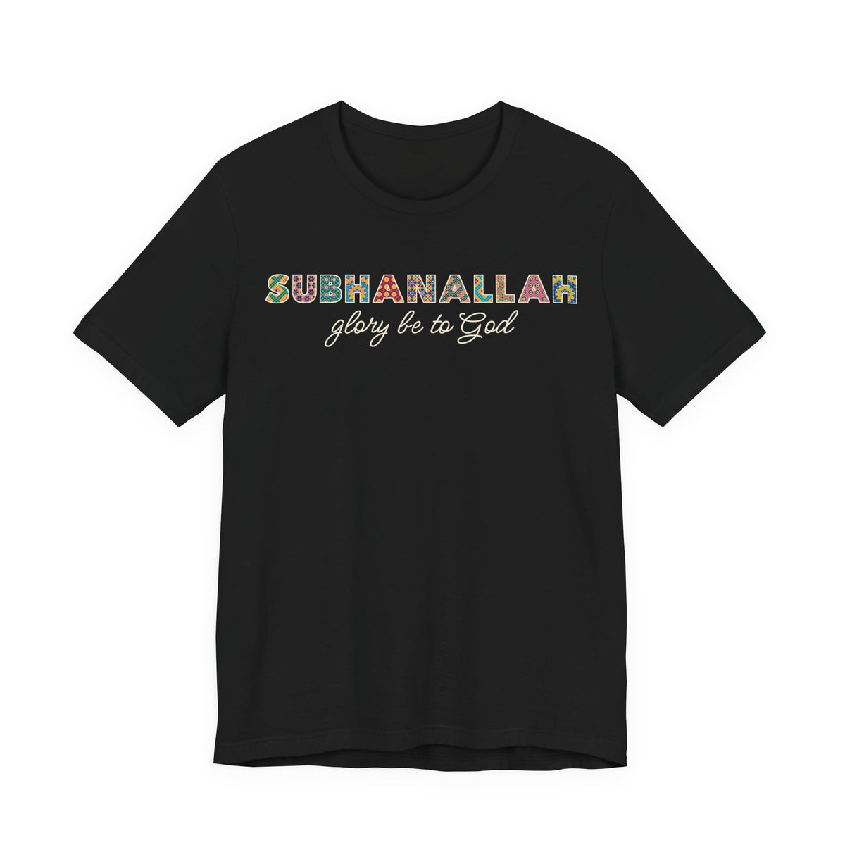 Subhanallah Patterned Letters Islamic Unisex T-Shirt in Black – AdabStars