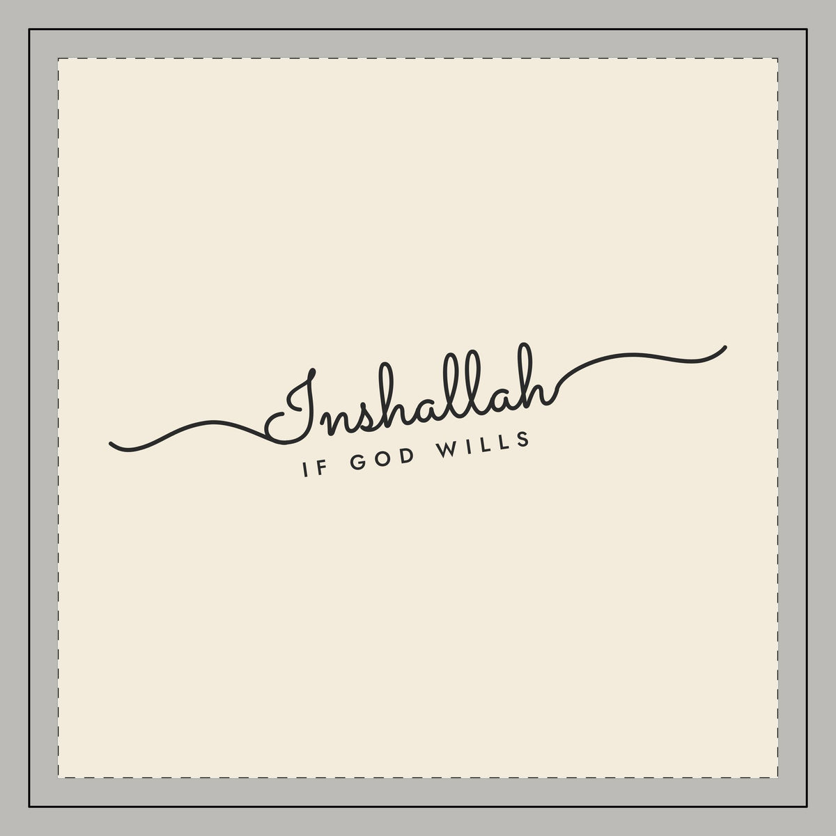 Inshallah Fine Line Script Islamic Throw Pillow, printed on both sides – AdabStars
