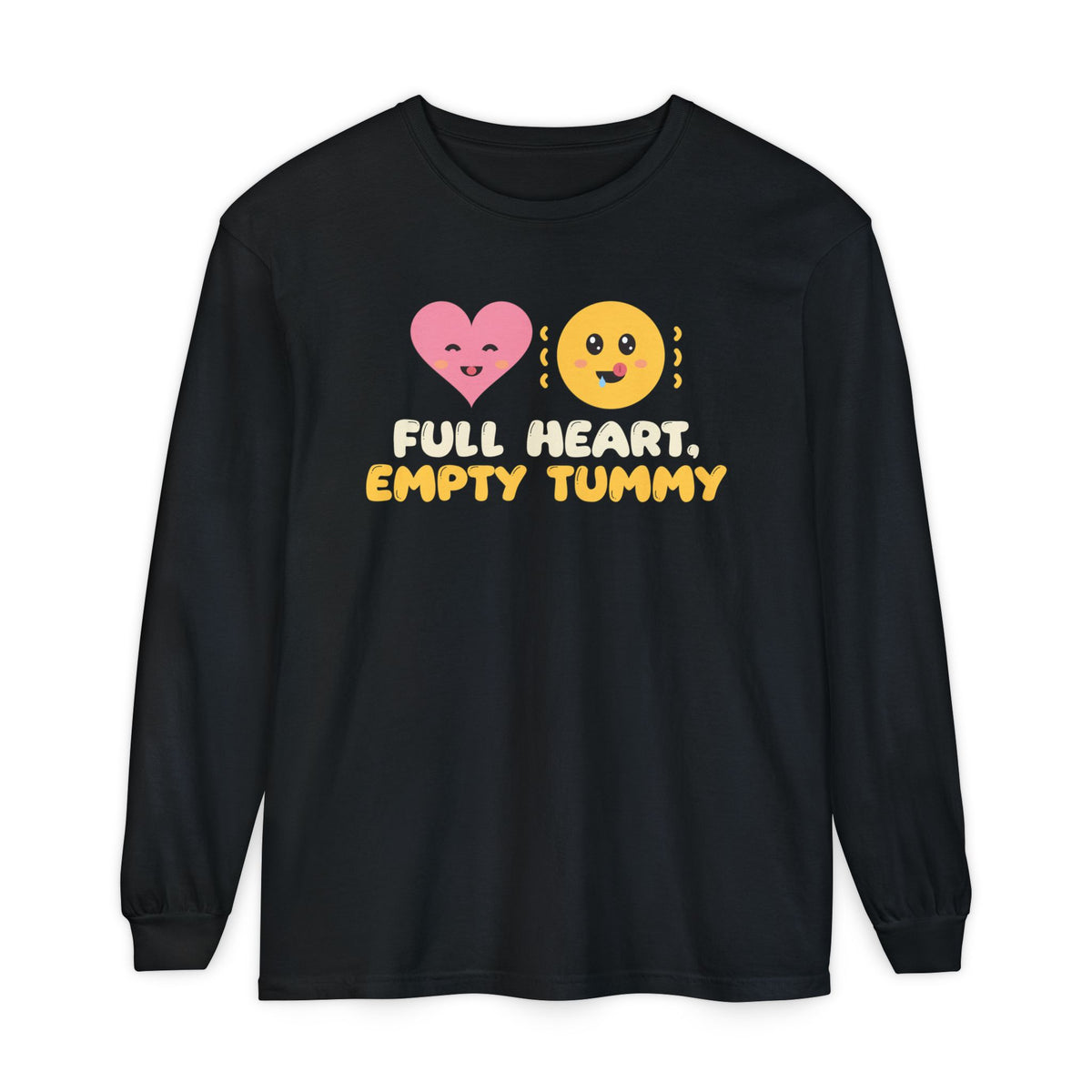 Full Heart, Empty Tummy Ramadan Long Sleeve Shirt | Heart Empty Tummy Ramadan Kids Iftar Hungry Humor | AdabStars Islamic Kids Apparel