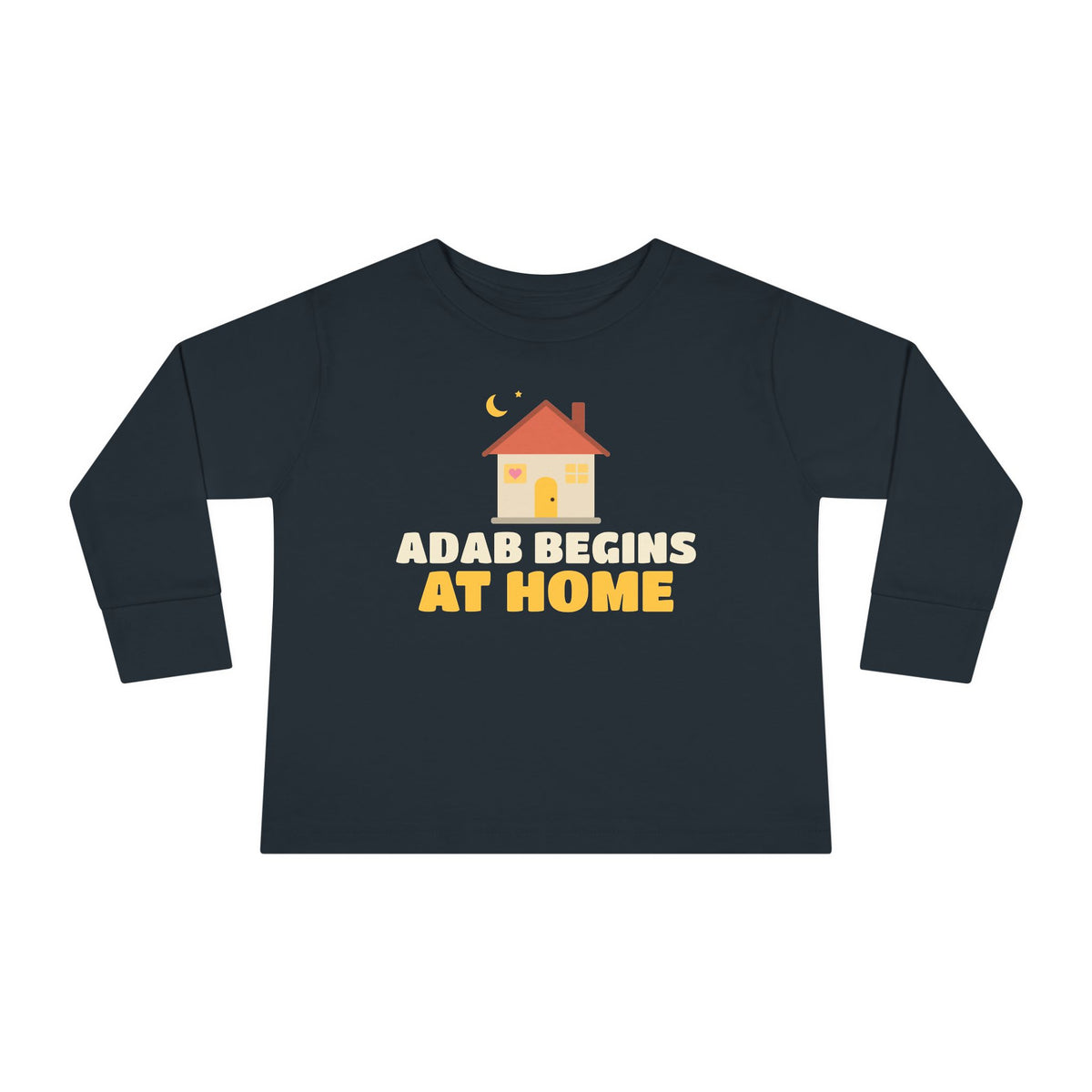 Adab Begins At Home Islamic Toddler Toddler Long Sleeve Shirt in Black – AdabStars