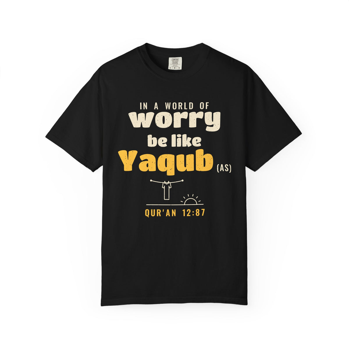 Be Like Yaqub (AS) Heavyweight Tee, Front Print | Prophet Yaqub (Jacob) Patience Story | AdabStars