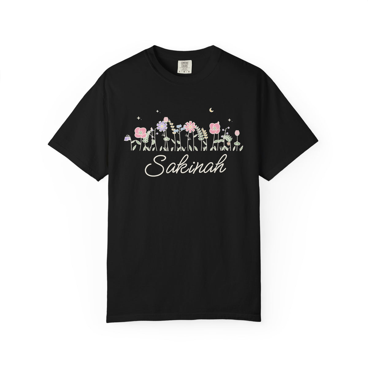 Sakinah Meadow Flowers Islamic Heavyweight T-Shirt in Black – AdabStars