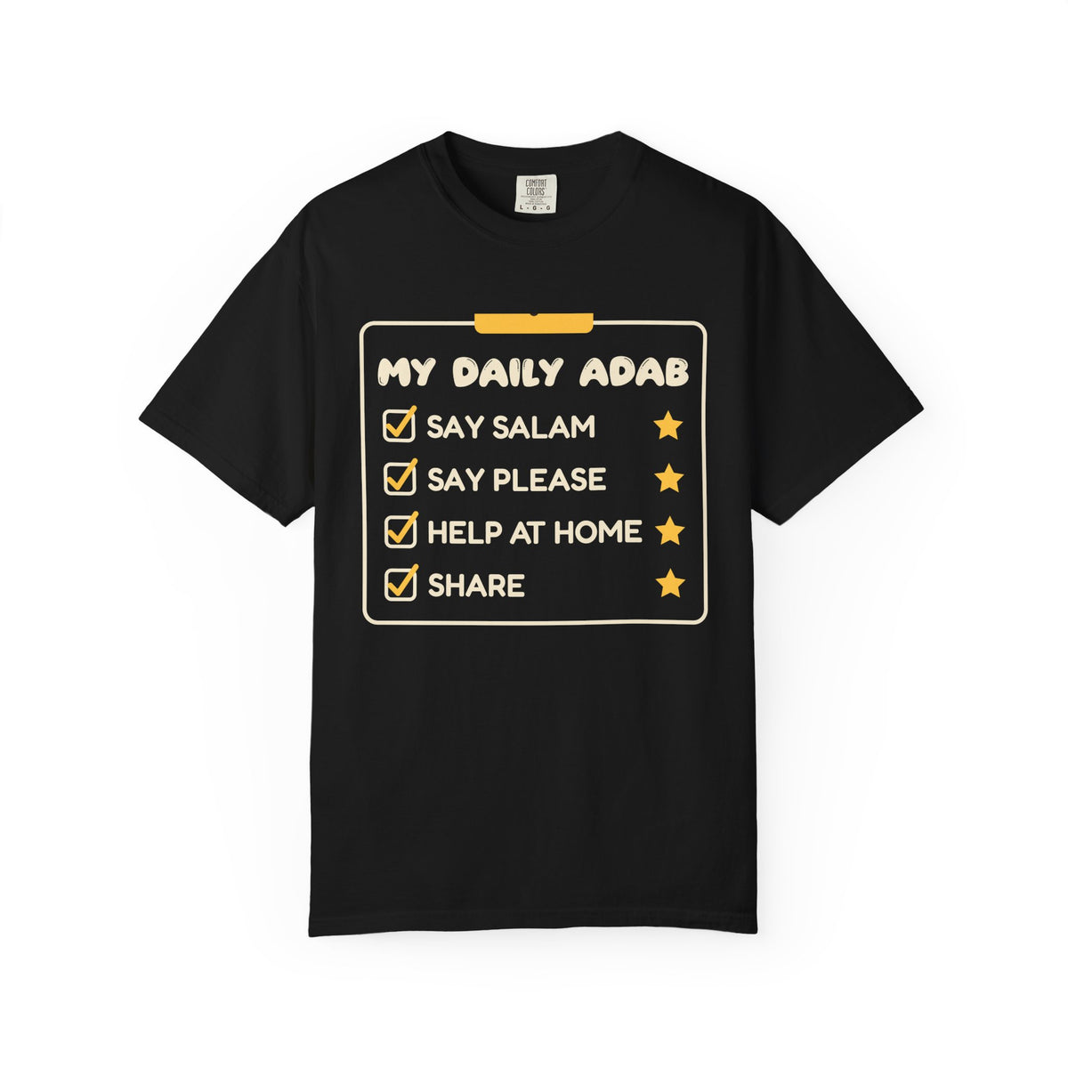 My Daily Adab Islamic Heavyweight T-Shirt in Black – AdabStars