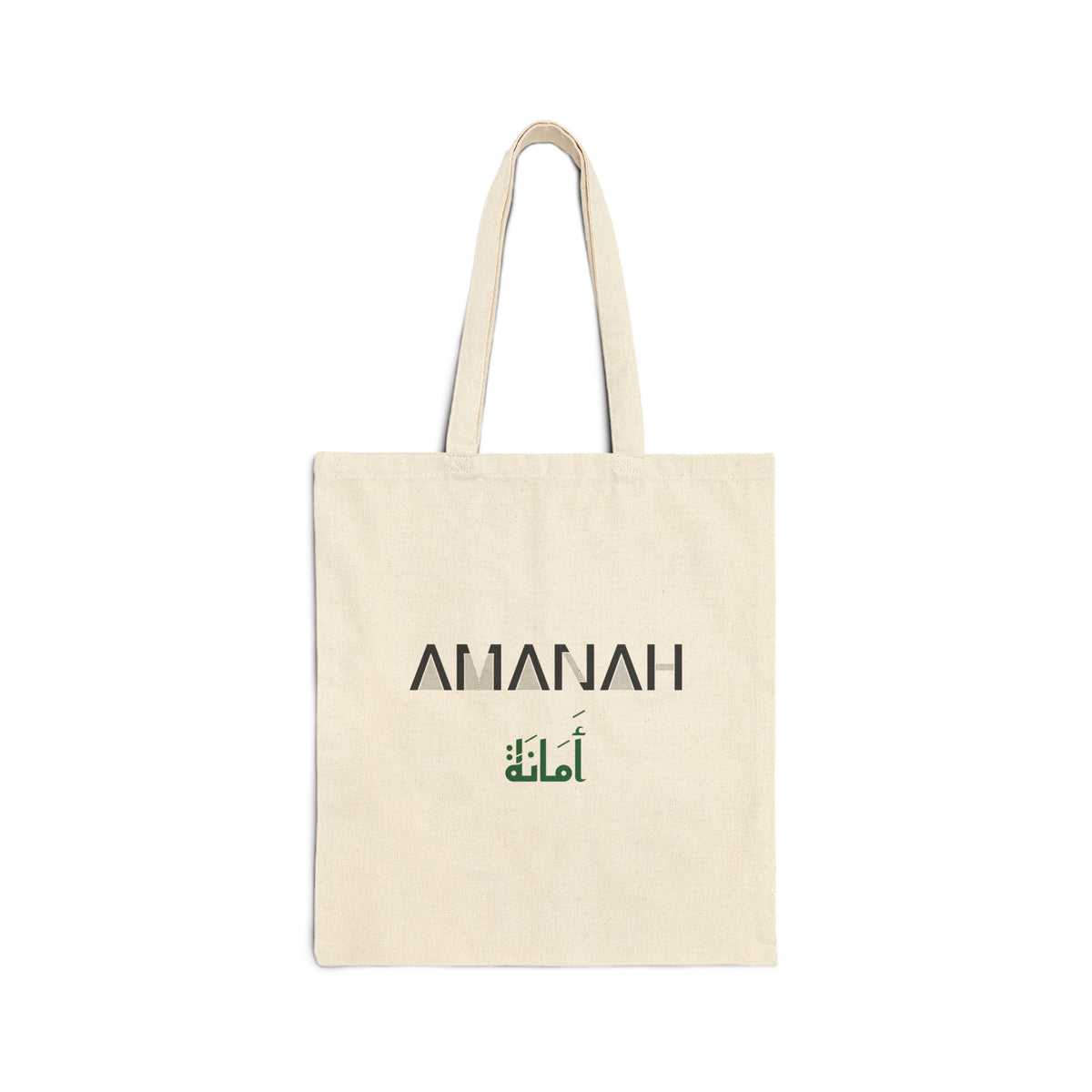 Amanah Dual Language Islamic Canvas Tote Bag in Natural, one-sided print – AdabStars
