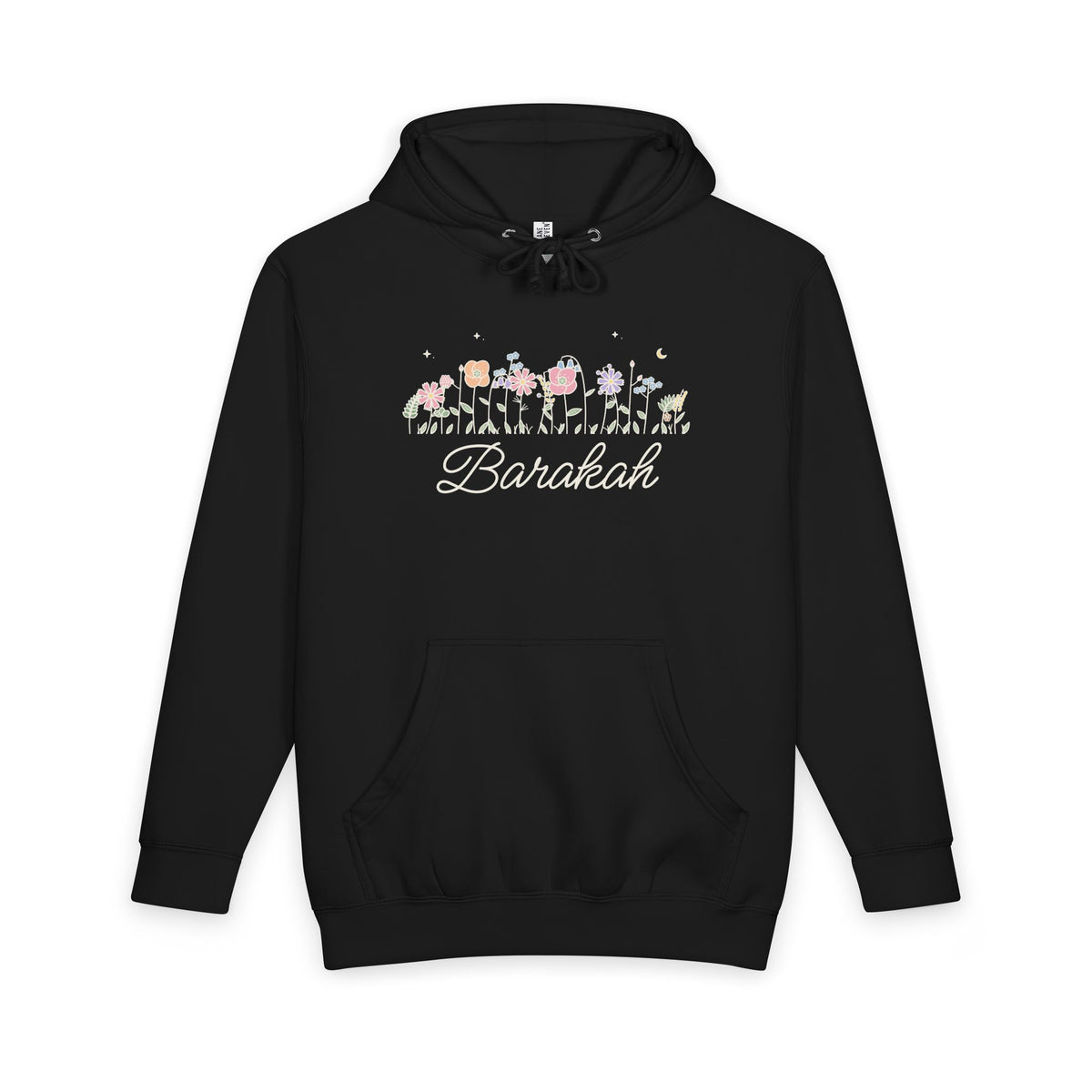 Barakah Meadow Flowers Islamic Heavyweight Premium Heavyweight Hoodie in Black – AdabStars