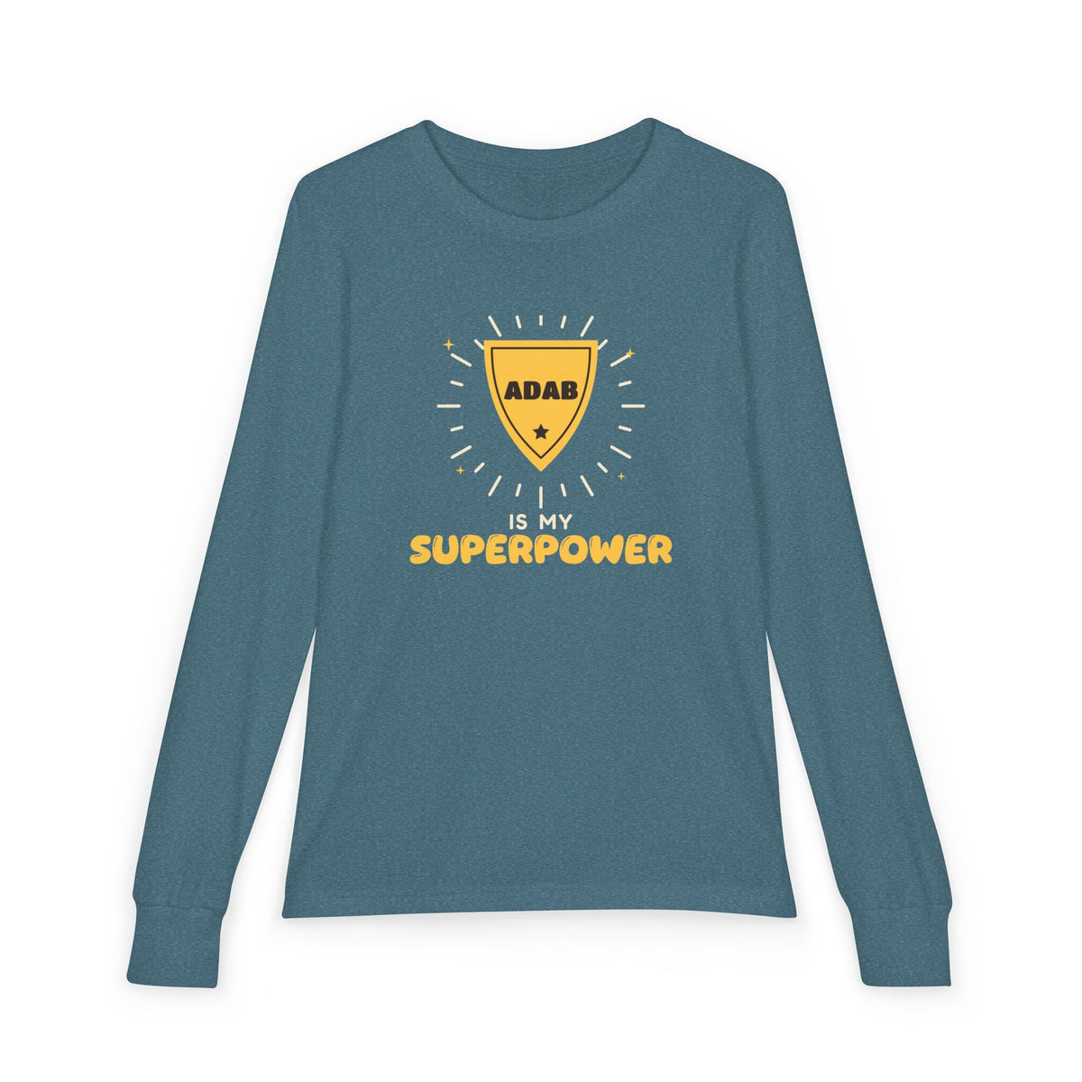 Adab Superpower Ramadan Kids Long Sleeve Shirt | Is My Superpower Kids Islamic Manners Hero Crest | AdabStars Islamic Kids Apparel