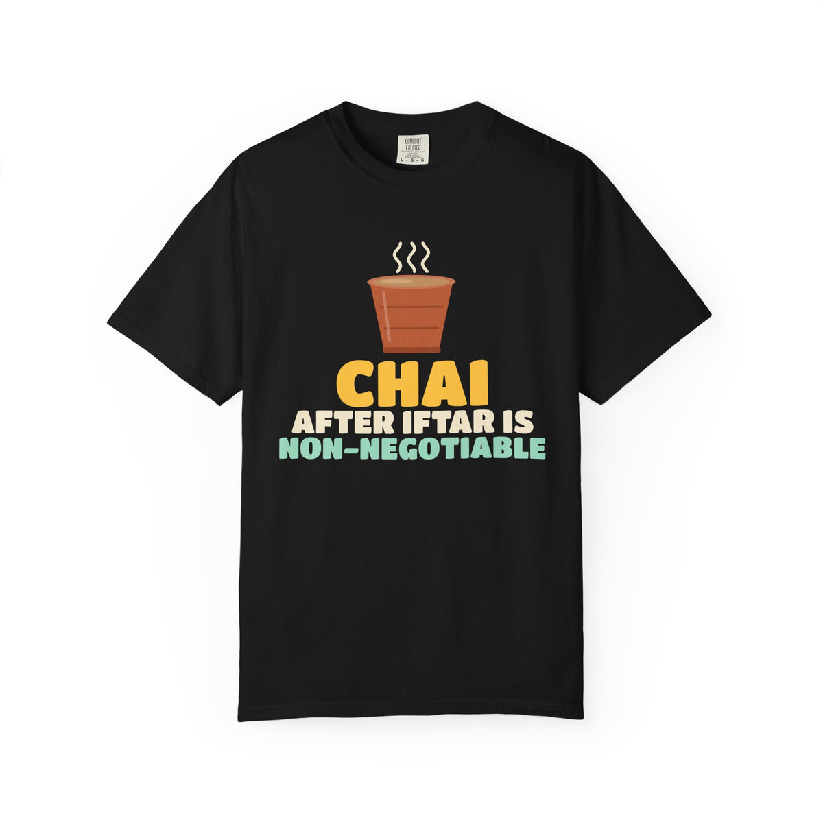 Chai After Iftar Is Non-Negotiable Heavyweight Tee | Ramadan Funny Desi Tea Lover Non Negotiable | AdabStars Islamic Apparel