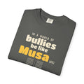 Be Like Musa (AS) Heavyweight Tee | Prophet Musa (Moses) Courage Story, Qur'an 26:61-63 on the Back | AdabStars