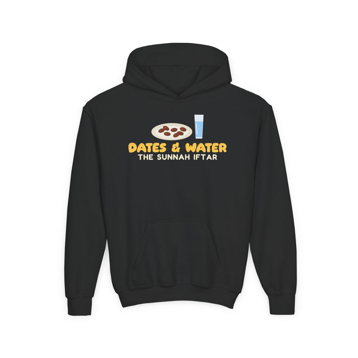 Dates and Water Sunnah Iftar Kids Hoodie in Black – AdabStars