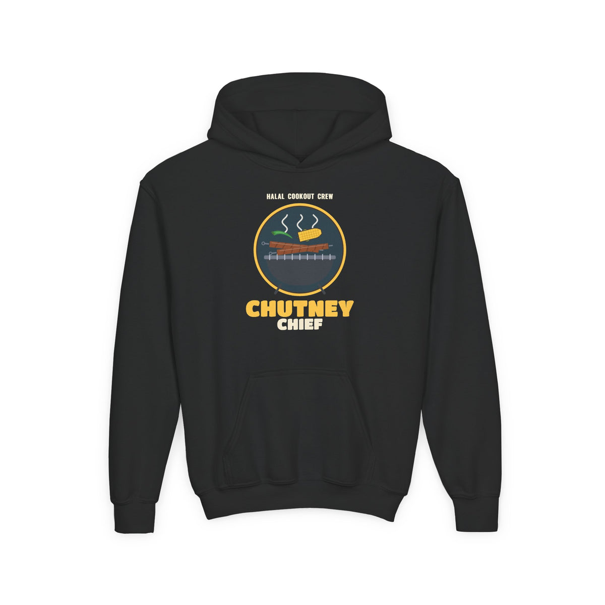 Chutney Chief Halal Cookout Islamic Kids Hoodie in Black – AdabStars