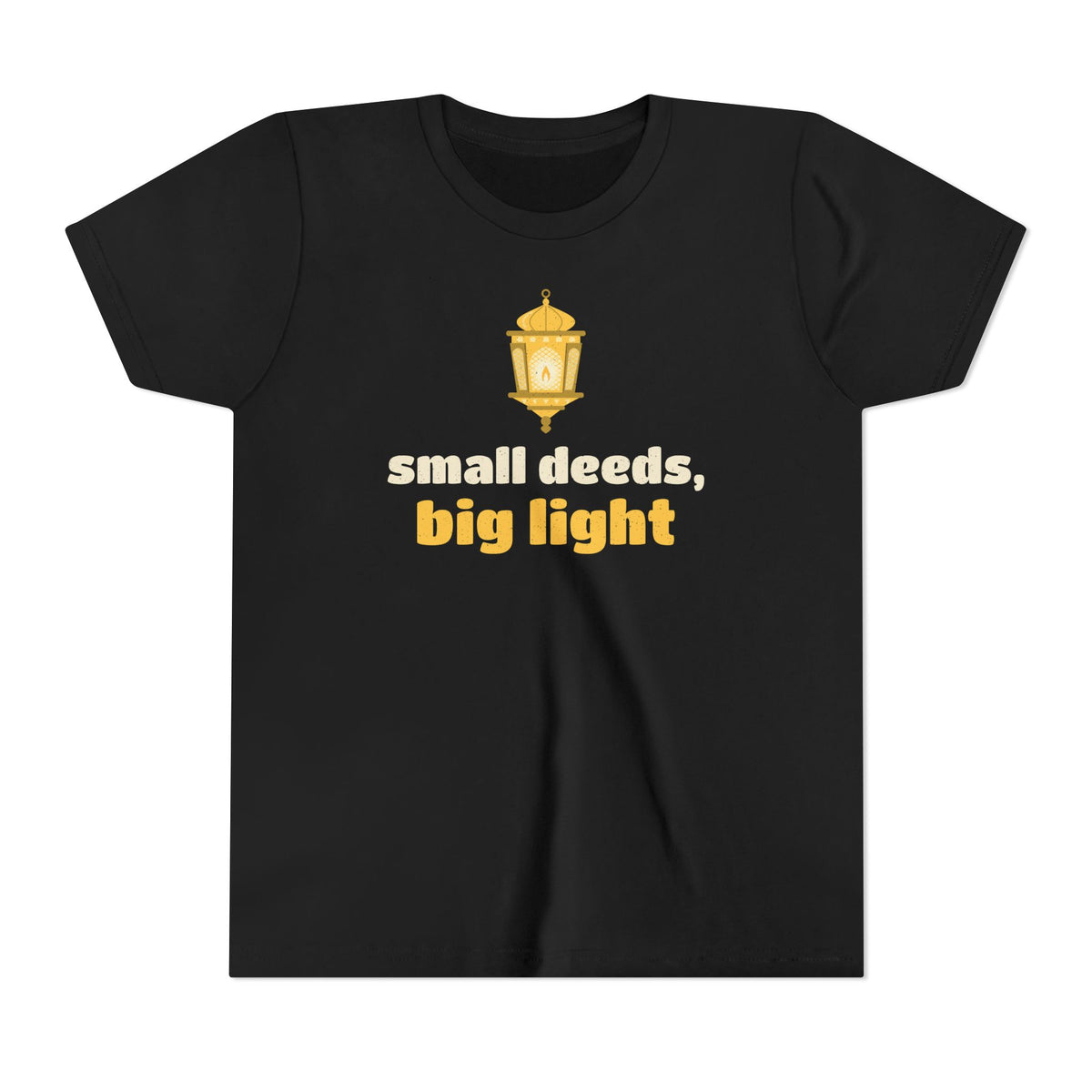 Small Deeds, Big Light Ramadan Kids Tee | Deeds Big Light Ramadan Kindness Lantern Good Habits | AdabStars Islamic Apparel