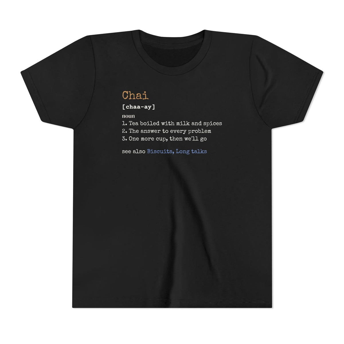 Chai Definition Islamic Kids T-Shirt in Black – AdabStars