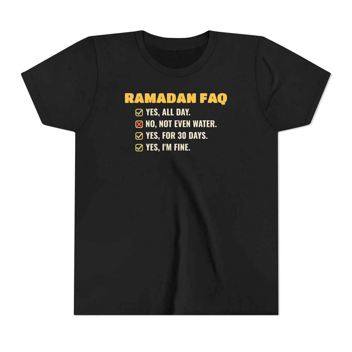 Ramadan FAQ Kids T-Shirt in Black – AdabStars