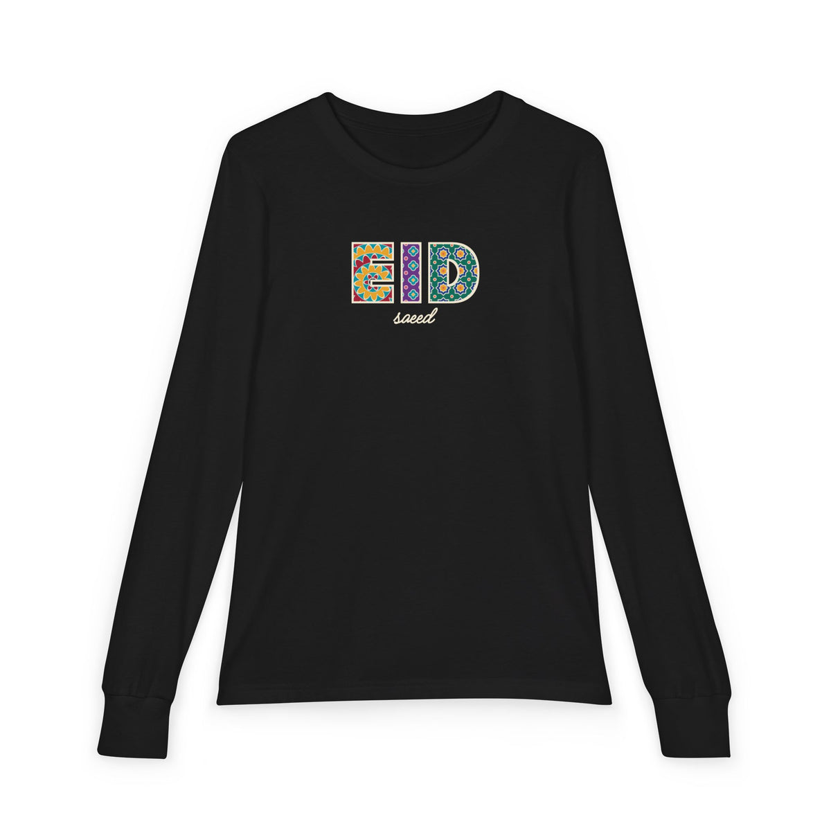 Eid Saeed Patterned Letters Kids Kids Long Sleeve Shirt in Black – AdabStars
