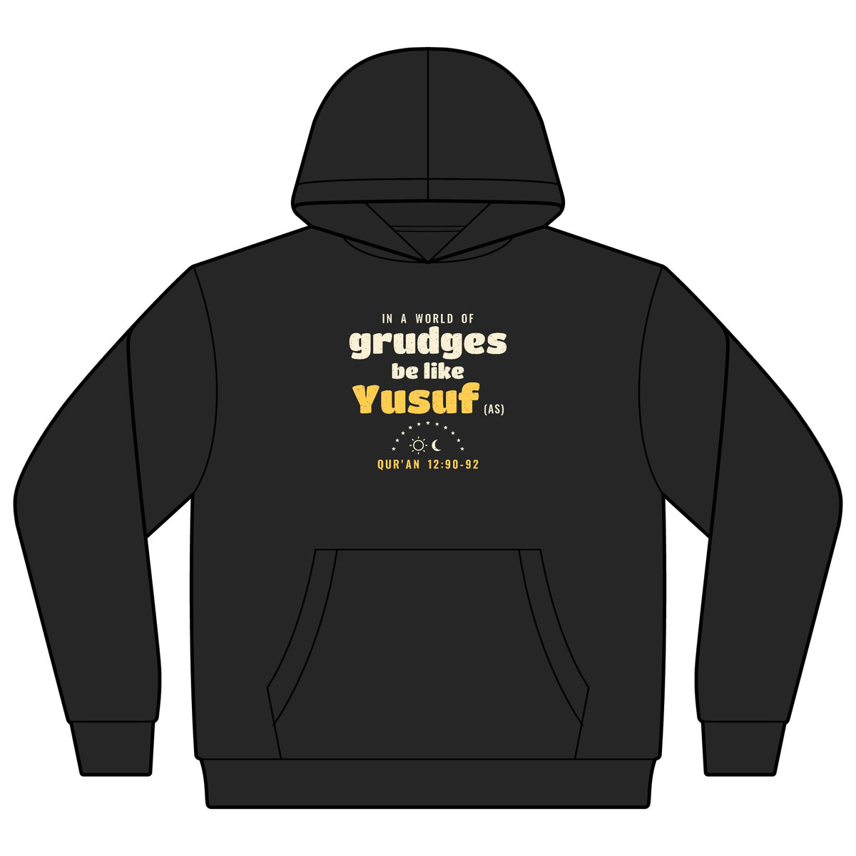 Be Like Yusuf (AS) Kids Hoodie | Prophet Yusuf (Joseph) Forgiveness Story, Qur'an 12:90-92 on the Back | AdabStars