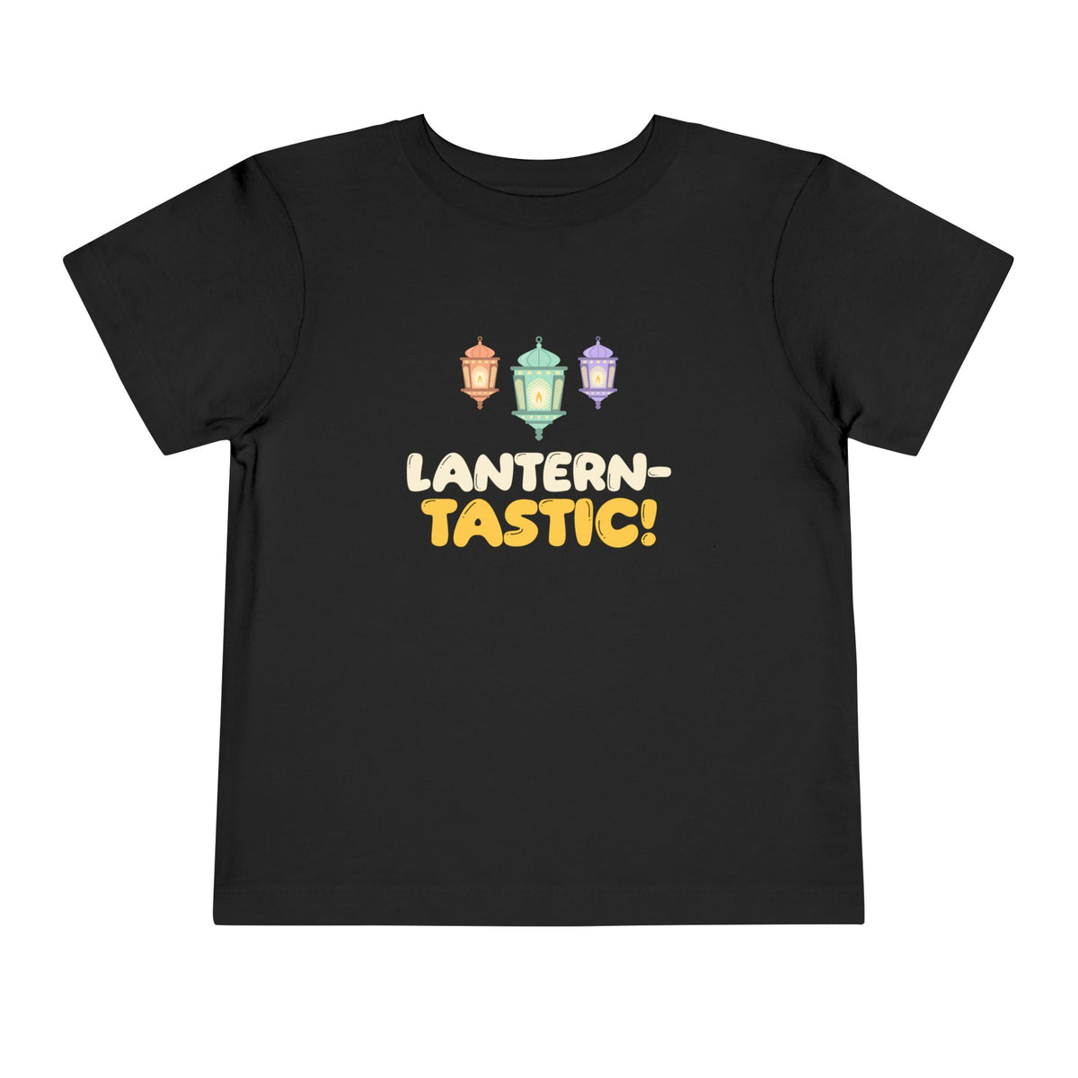 Lantern-Tastic! Ramadan Toddler Tee | Tastic Ramadan Kids Three Lanterns Fanoos Pun Cute | AdabStars Islamic Kids Apparel