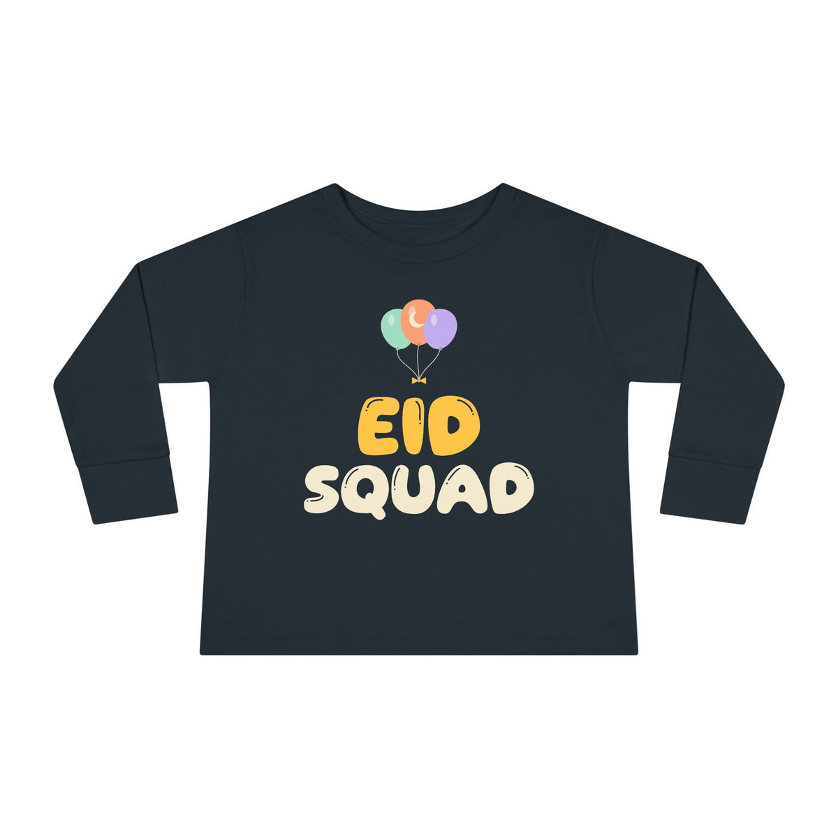 Eid Squad Toddler Toddler Long Sleeve Shirt in Black – AdabStars