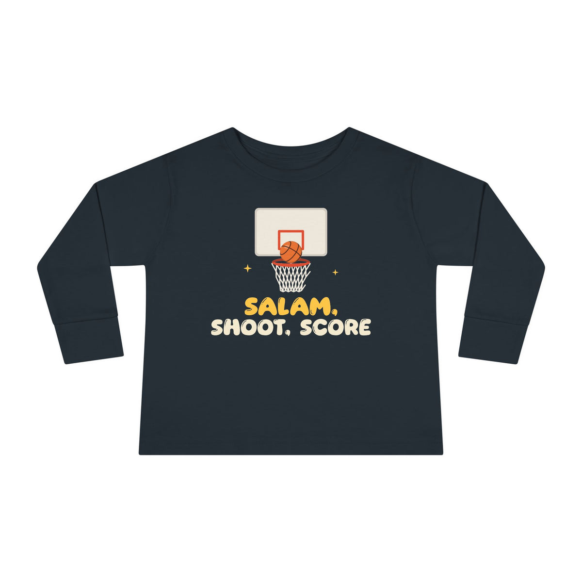 Salam, Shoot, Score Muslim Toddler Toddler Long Sleeve Shirt in Black – AdabStars