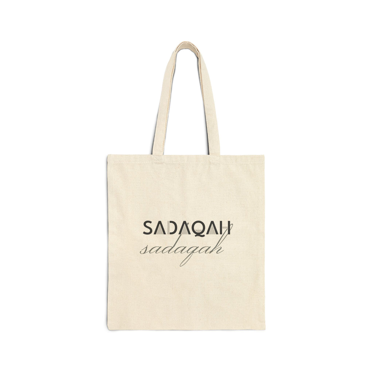 Sadaqah Islamic Double-Sided Tote Bag | Arabic Word Charity Minimal Streetwear Ramadan | AdabStars Islamic Gifts