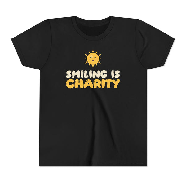 Smiling Is Charity Islamic Kids Tee | Muslim Kids Islamic Kindness Happy Sun | AdabStars Islamic Kids Apparel