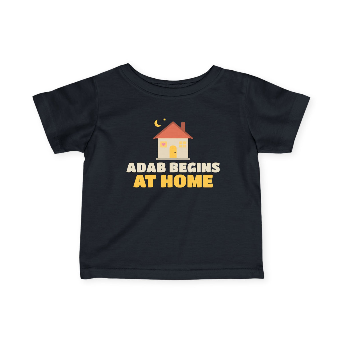 Adab Begins At Home Islamic Baby T-Shirt in Black – AdabStars