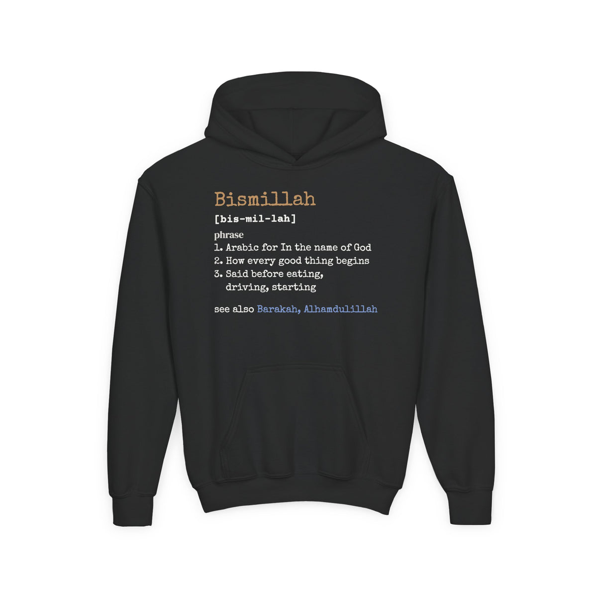 Bismillah Definition Islamic Kids Hoodie in Black – AdabStars