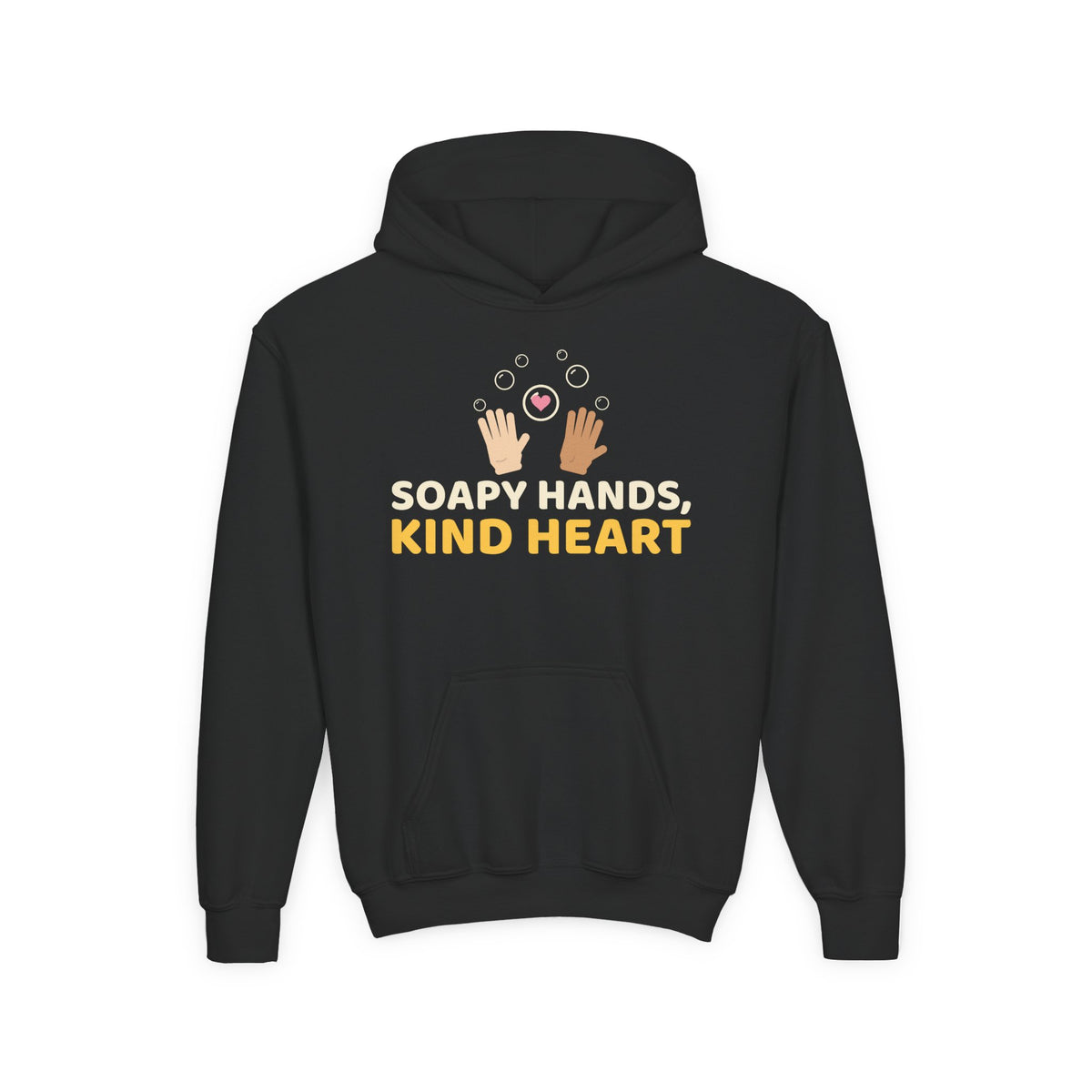Soapy Hands Kind Heart Ramadan Kids Hoodie | Adab Kids Soapy Hands Kind Heart Handwashing Bubbles Muslim | AdabStars Islamic Kids Apparel