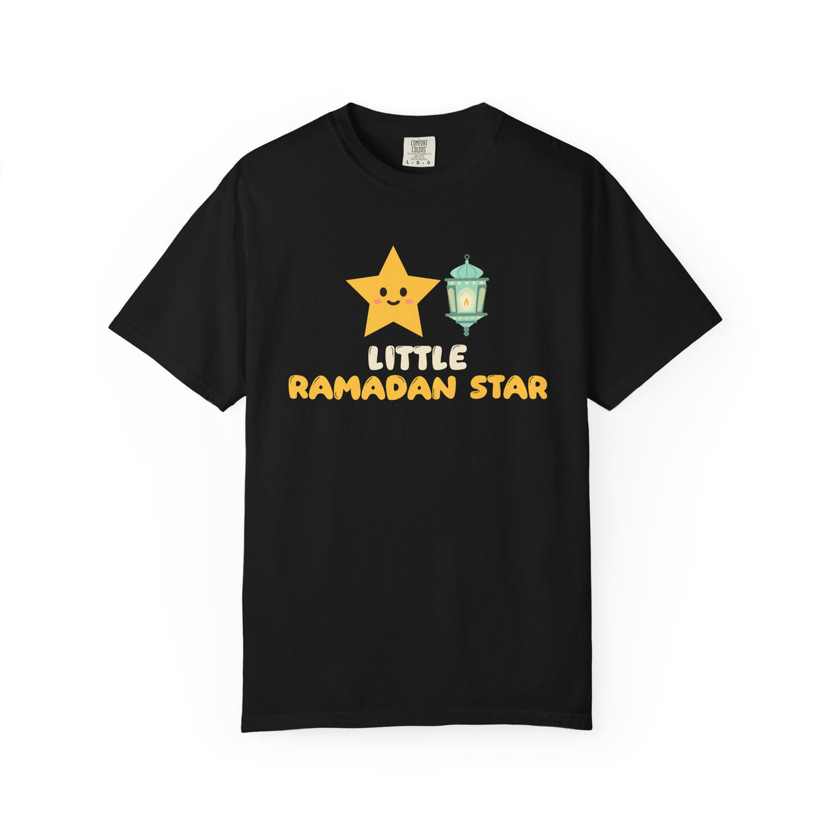 Little Ramadan Star Ramadan Heavyweight Tee | Kids Cute Lantern Muslim Family Eid | AdabStars Islamic Kids Apparel
