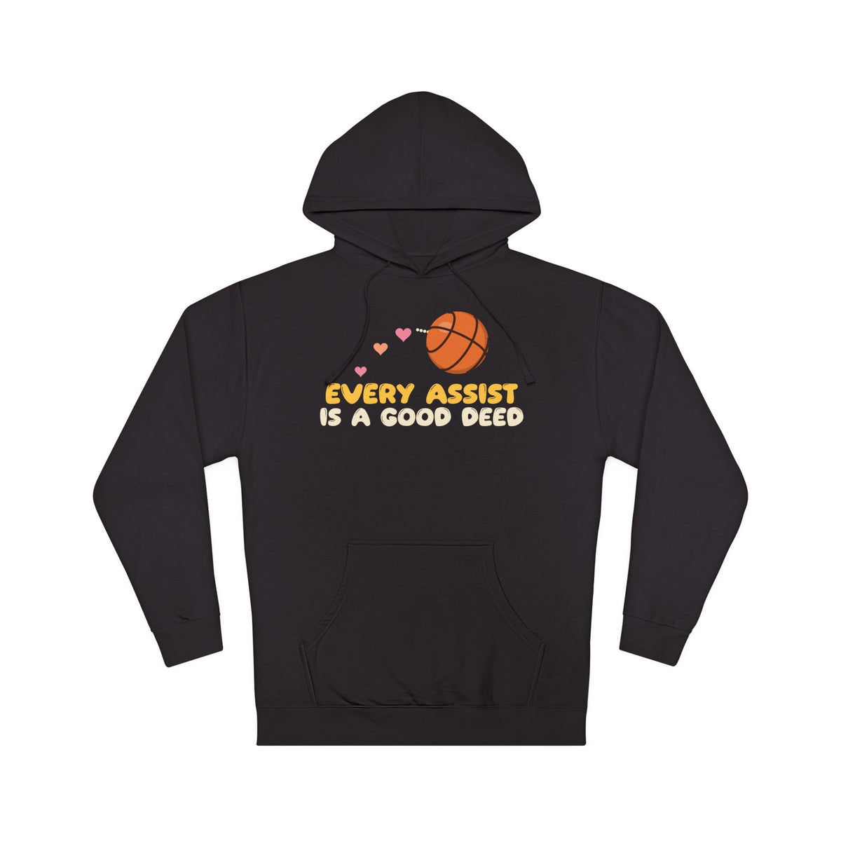Every Assist Is A Good Deed Muslim Hoodie | Muslim Kids Basketball Every Assist Is A Good Deed Hearts | AdabStars Islamic Kids Apparel